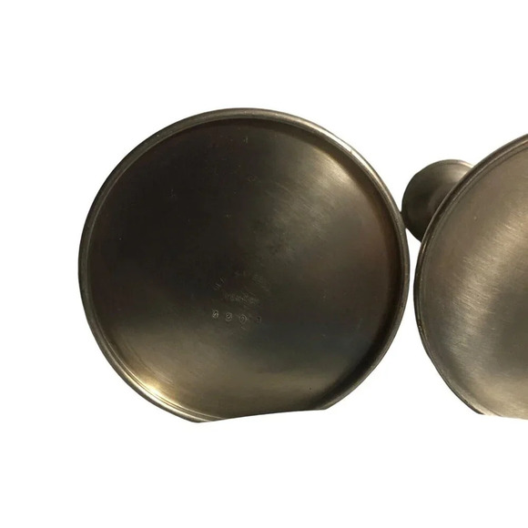 Vintage OLD SAYBROOK 8” Pair Candle Sticks Holders Set of 2 Pewter Collectibles - Picture 4 of 12